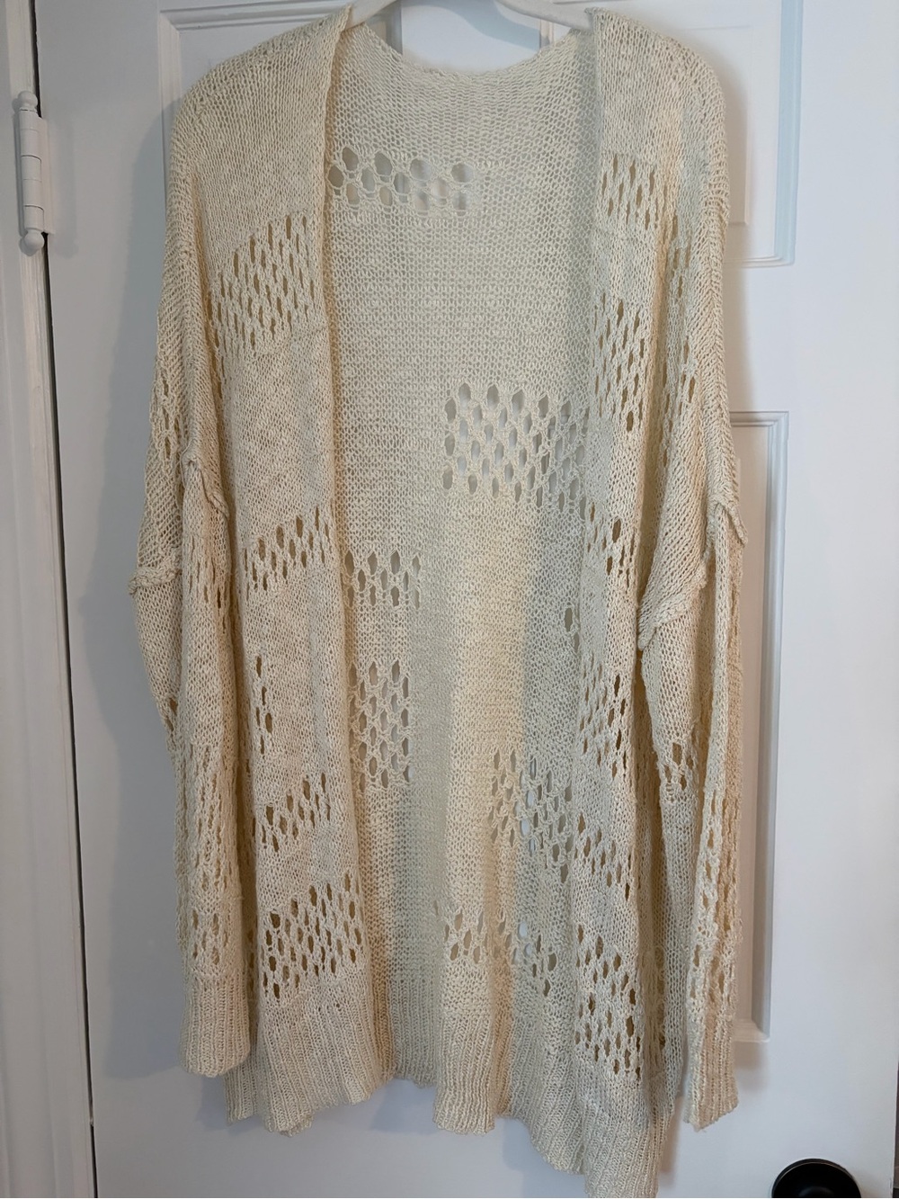 Open-Knit Cream Women's Cardigan